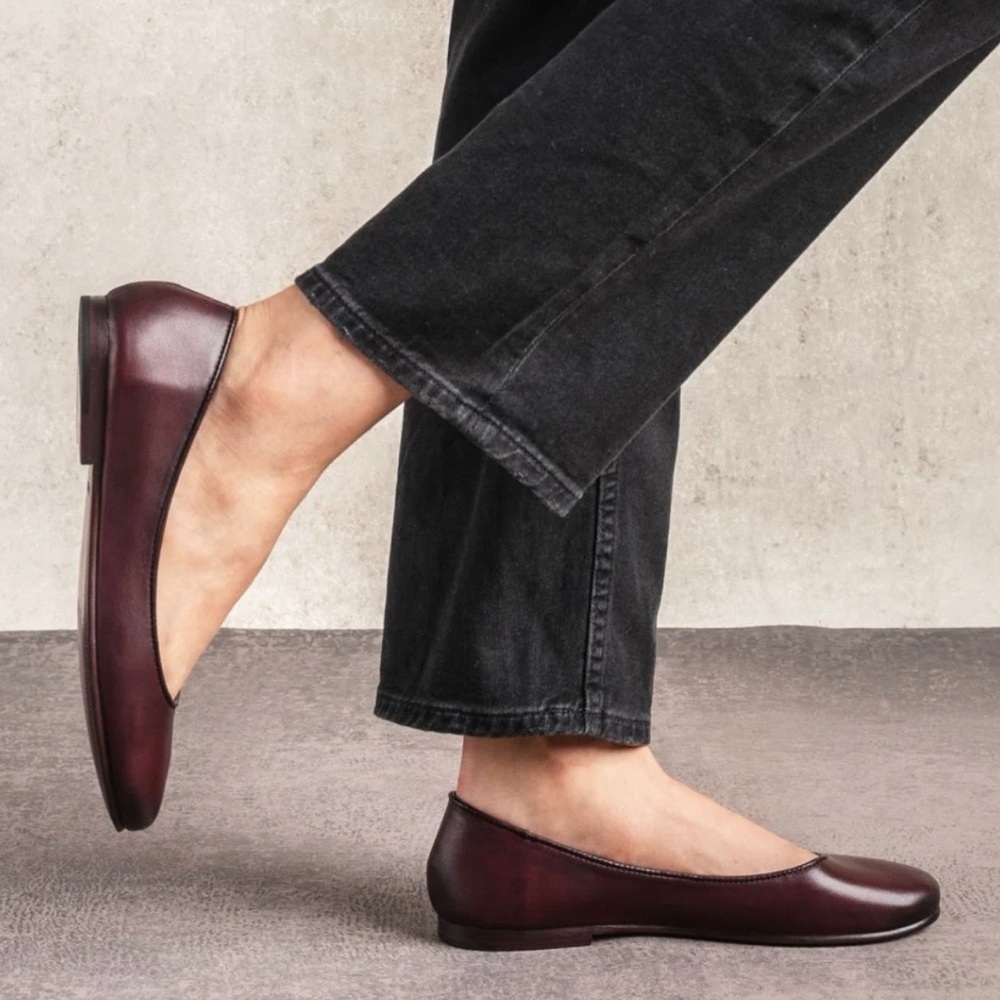 Thursday Boot Company Leather Ballet Flats Wine Size 6.5